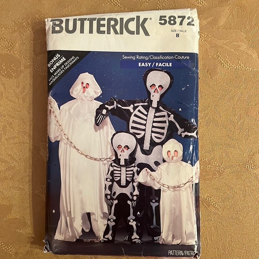 Butterick sewing patterns 5872 ghost skeleton